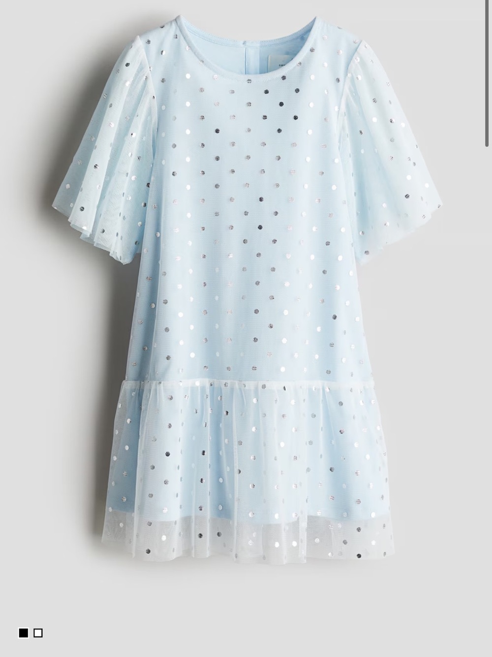 H&M Light Blue Tulle Polka Dot Dress
